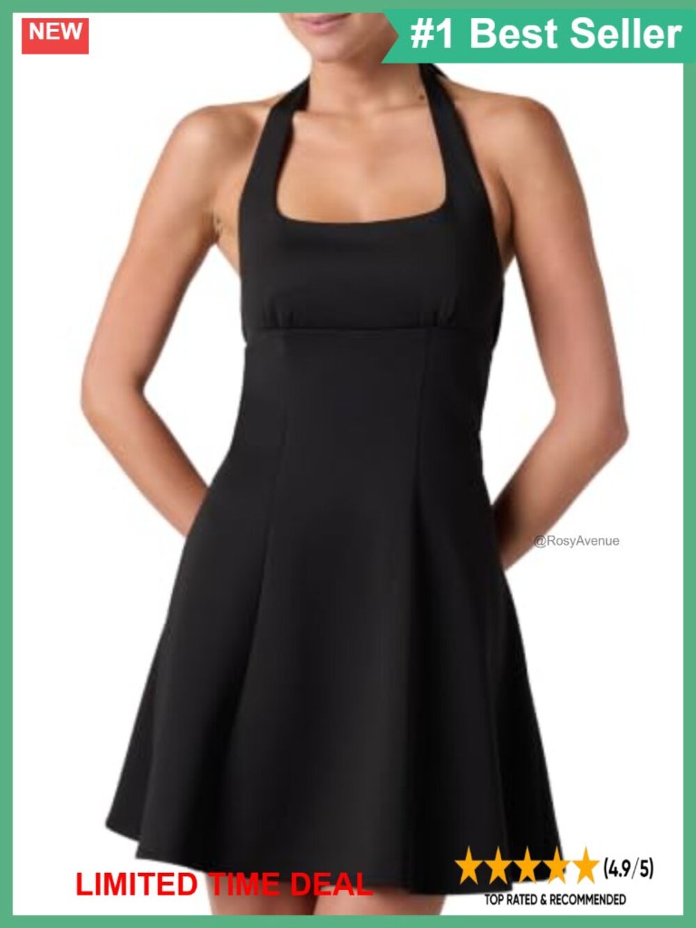 Woven Halter Mini Dress Open Back Bow Party Fit & Flare